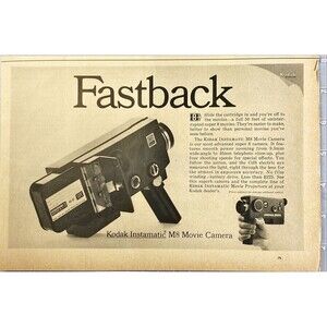 Kodak Instamatic M8 Movie Camera "Our most advanced" Vintage Print Ad 1967